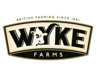 לוגו של Wyke Farms עם כיתוב "British Farming Since 1861" מתחת לשם "WYKE".