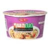 קופסה של מוצר נודלס בטעם פטריות, בעיצוב סגול עם כתובת בעברית "מנת השף" וכתוב באנגלית "MUSHROOM FLAVOUR NOODLES".