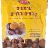 ת袋 ממשקית מציגה שקית של ערמונים קלופים וקלוויים, עם טקסט בעברית.