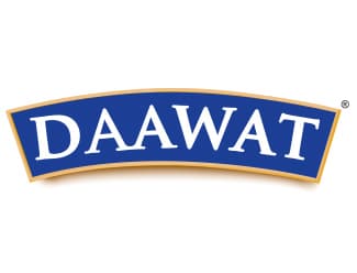 לוגו של חברת דאוואט, בצבע כחול עם כיתוב לבן "DAAWAT".