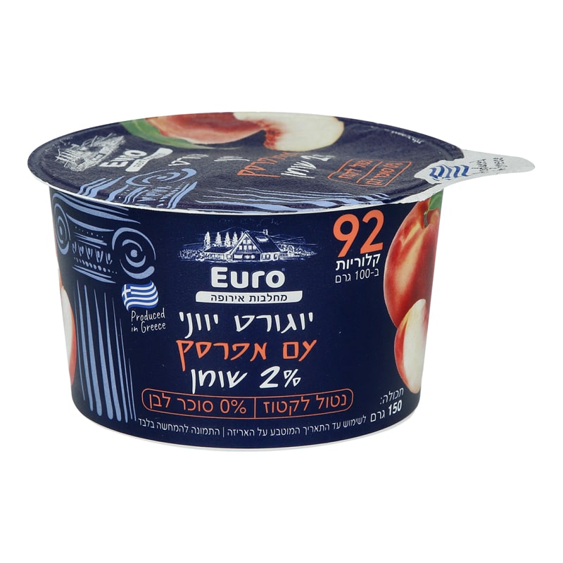 יוגורט יווני עם אפרסק 2% שומן 150 גרם