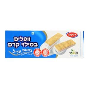 וופלים במילוי קרם בטעם וניל 100 גרם