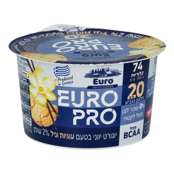 יוגורט פרו יווני בטעם עוגיות וניל 2% שומן 200 גרם