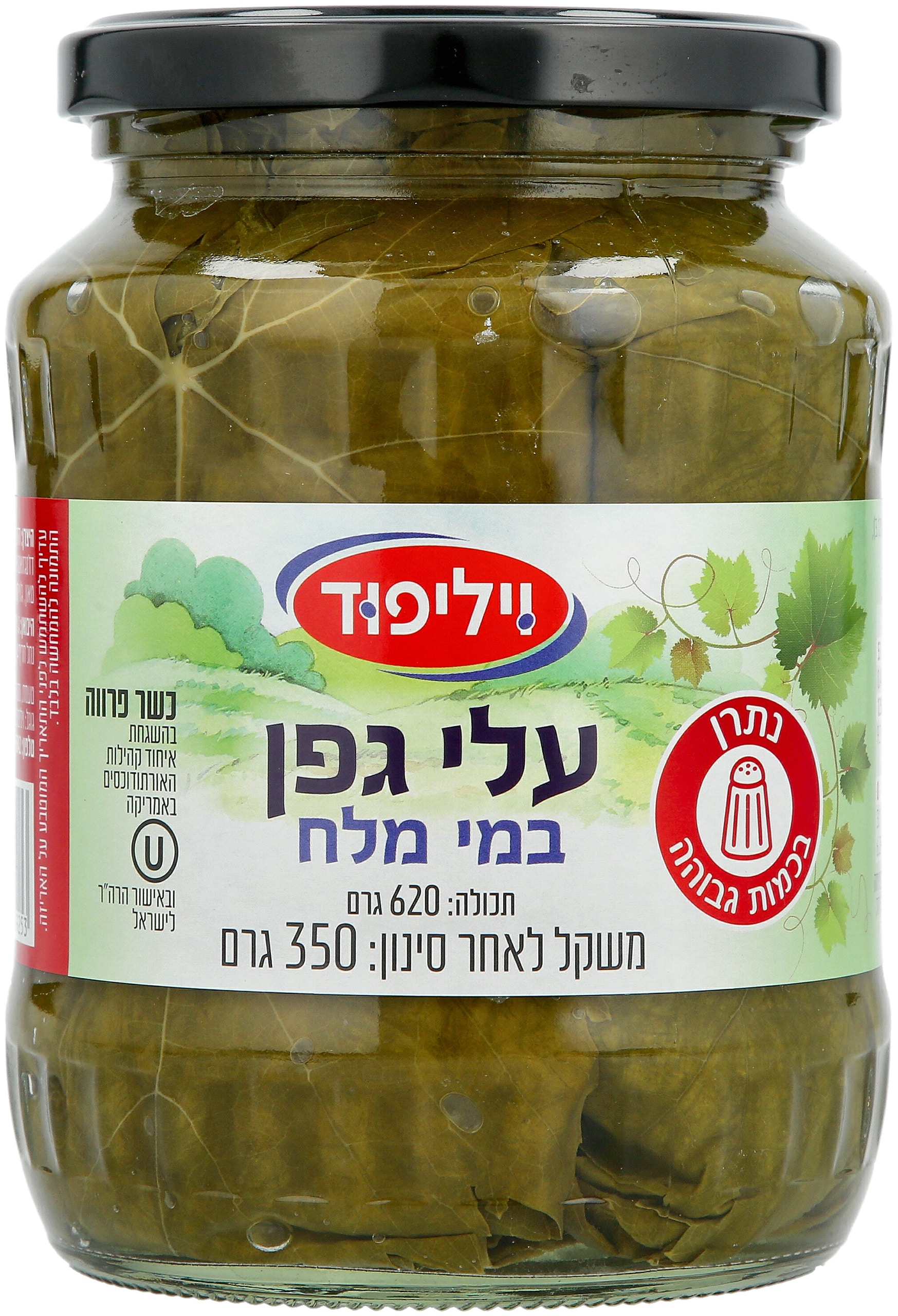 עלי גפן במי מלח 620גרם