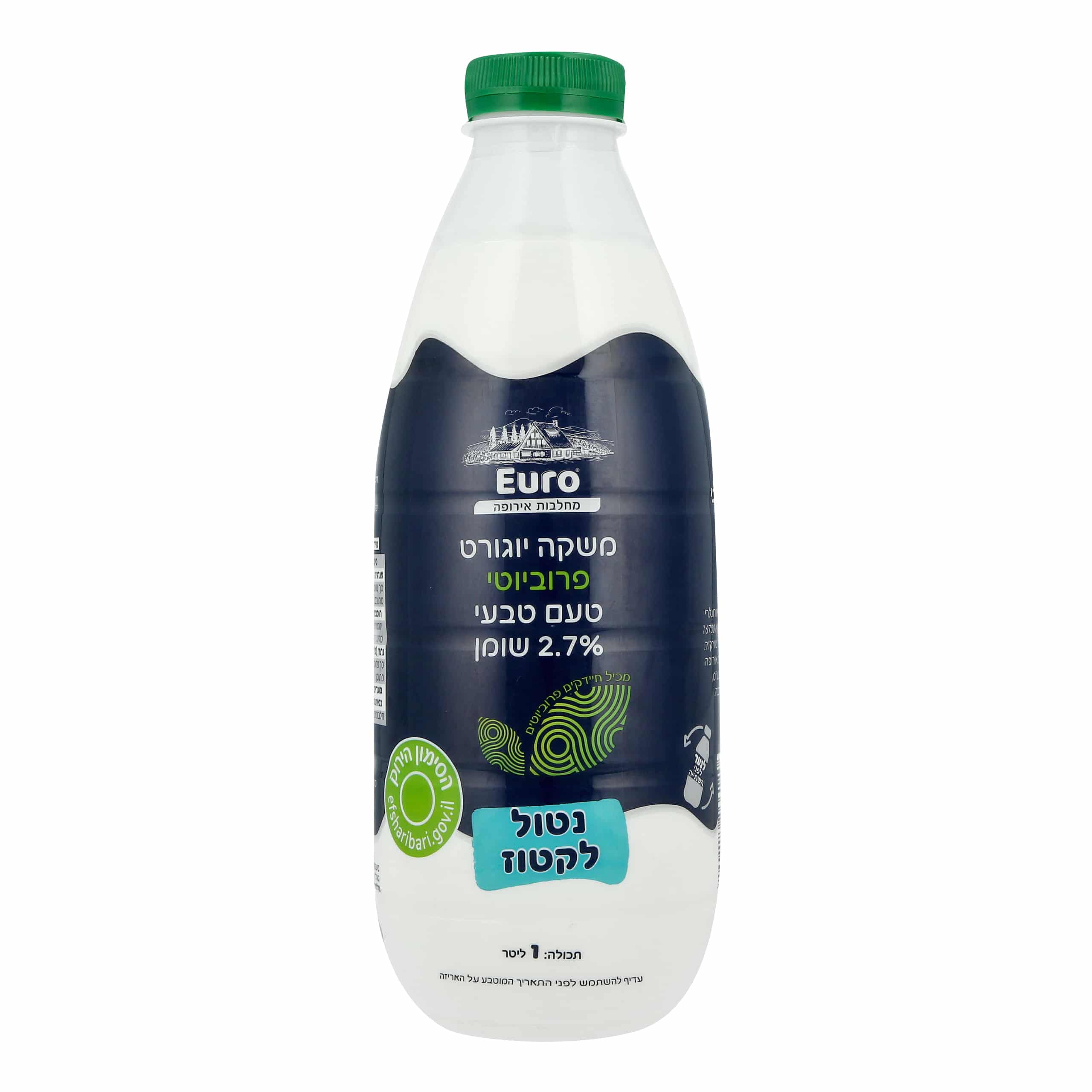 משקה יוגורט פרוביוטי 1 ליטר טבעי 2.7% שומן