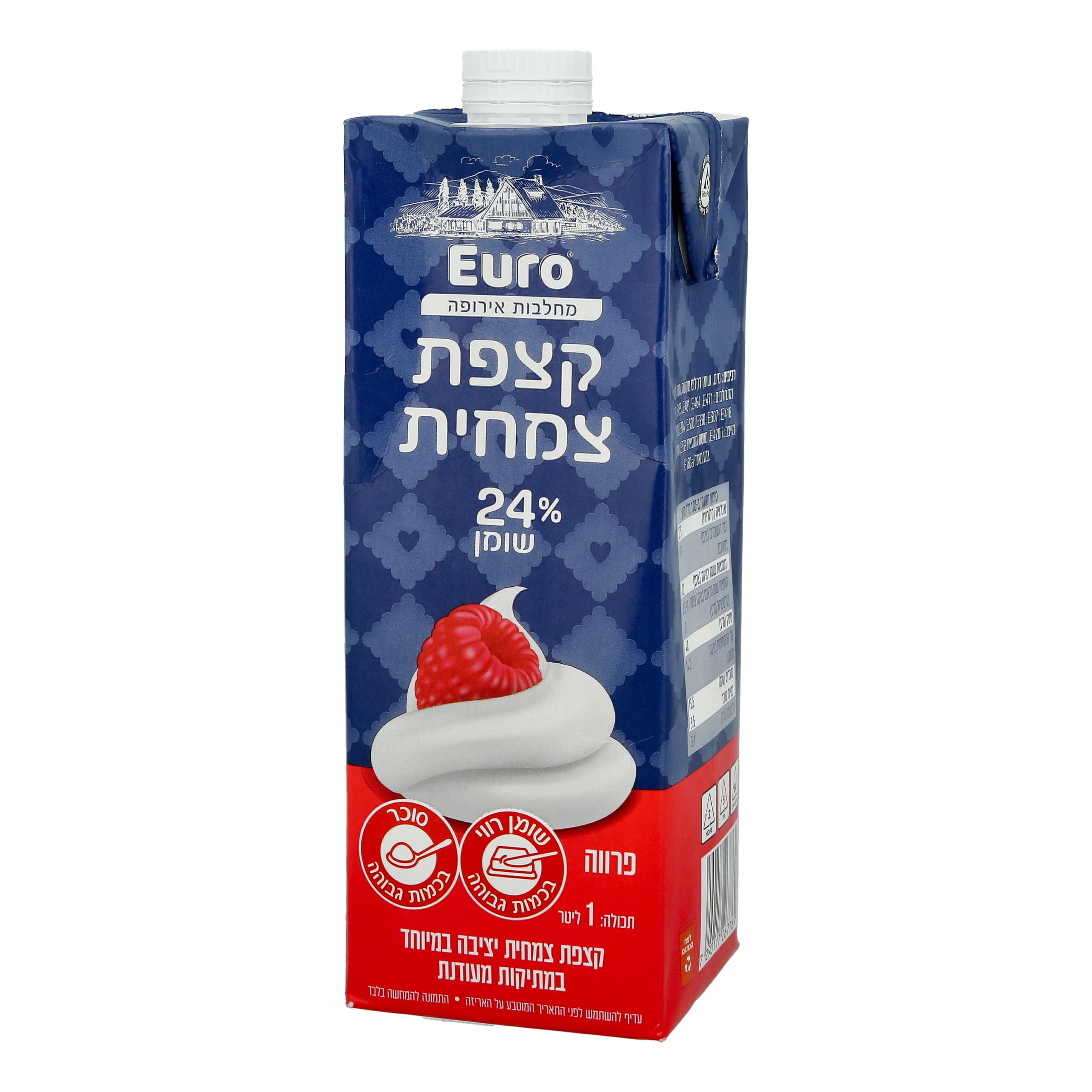 קצפת צמחית 24% שומן 1 ליטר (פרווה)